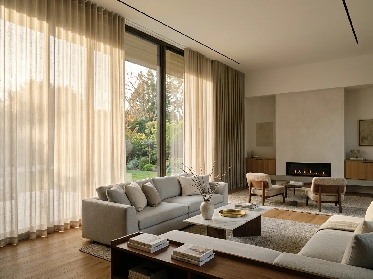 Floor-to-Ceiling Drapery & Double Tracks